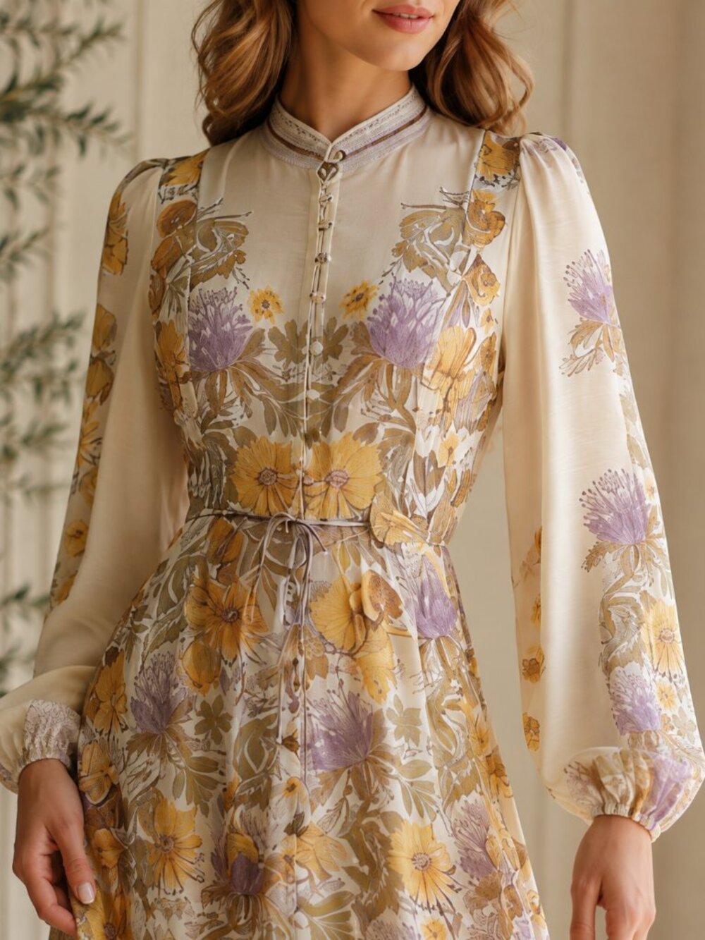 Yellow Floral Maxi Dress - Picture 3 of 5